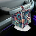 thumbnail image 7 of Psesaysky Novelty Tissue Box Cover Square Waterproof PU Leather Facial Tissue Box Holder for Dresser Bathroom Home Decor (Paisley Flower), 7 of 7