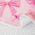thumbnail image 5 of Erosebridal Watercolor Pink Bow Twin Quilt Set for Women Girls, Kawaii Bowknot Style Twin Coverlet Set, 2 Pieces, 5 of 7