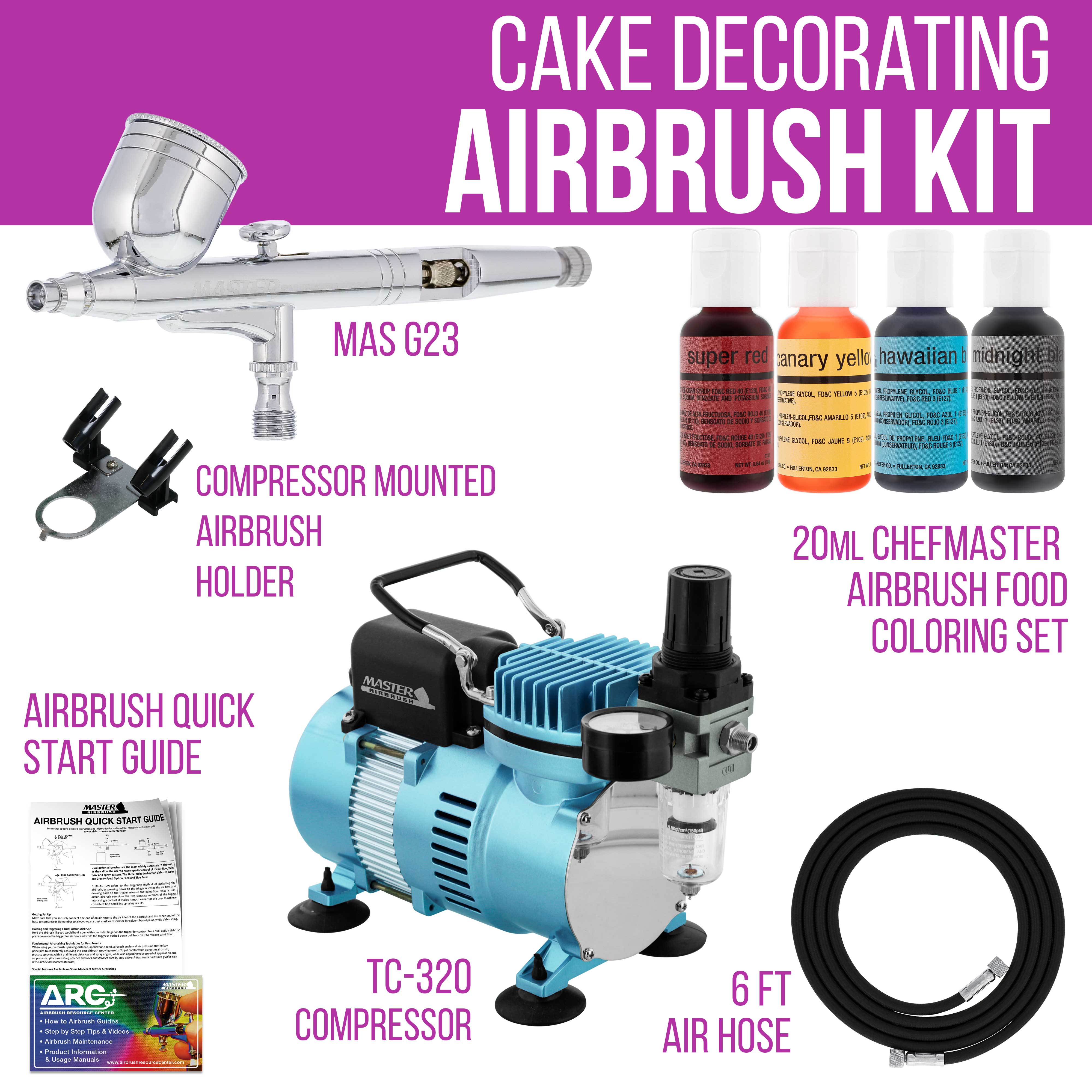 Master Airbrush Cake Decorating Airbrushing System Kit with a Set of 4 —  CHIMIYA