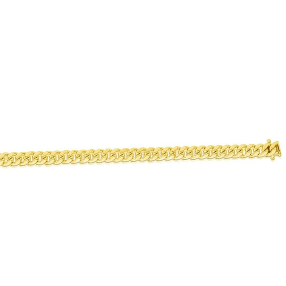JewelStop 10K Yellow Gold Polished Finish 5mm Semi-Solid Miami Cuban Chain with Box Clasp - 18"
