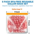 8 Pack Gallon Freezer Bags, Reusable Ziplock Bags Bags Reusable Food