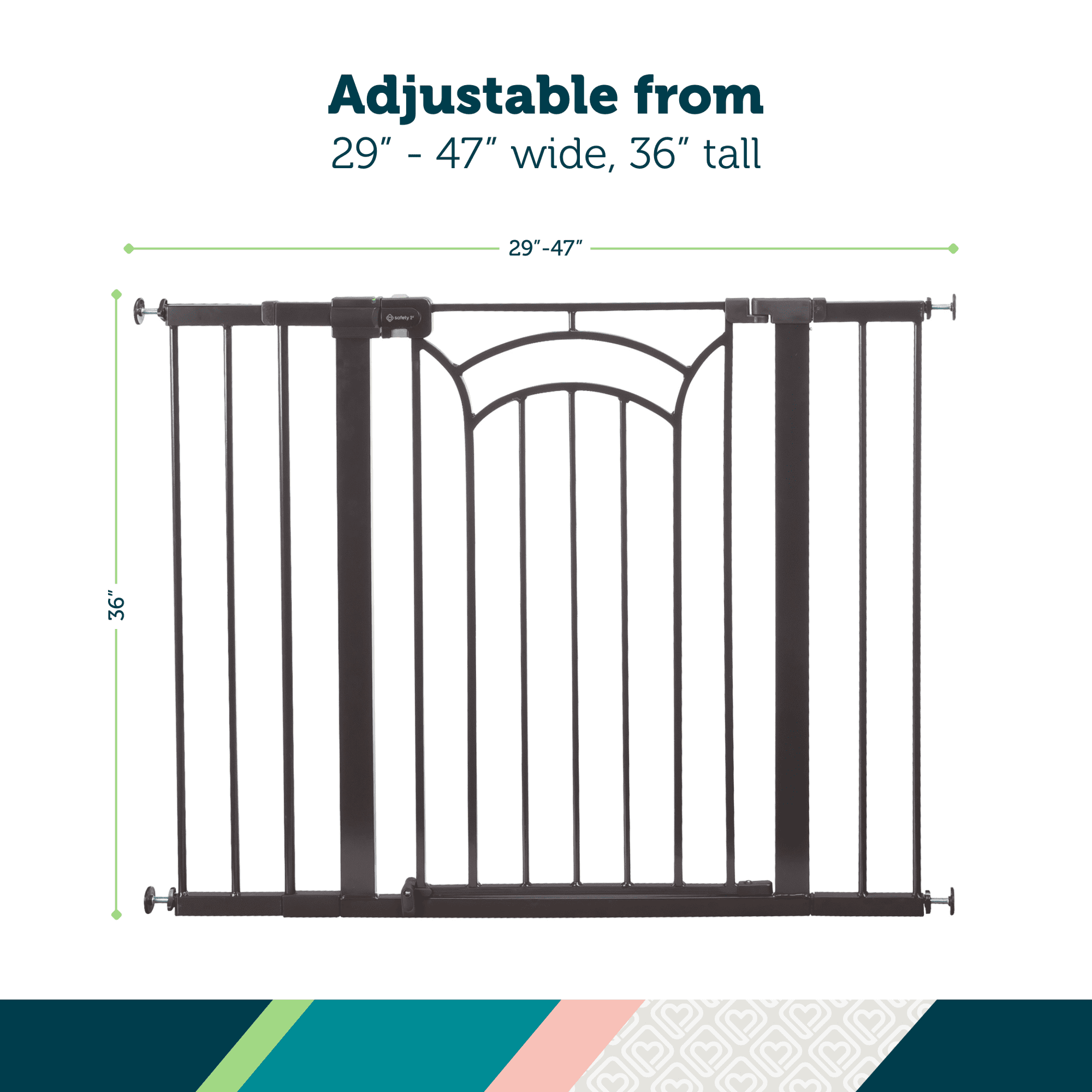 Safety 1st Easy Install Tall & Wide Walk-Through Baby Gate 29-47
