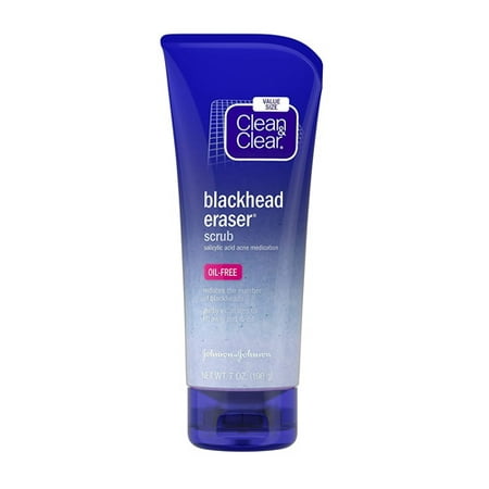 Clean and Clear Blackhead Eraser Facial Scrub with Salicylic Acid, 7 Oz, 2 Pack