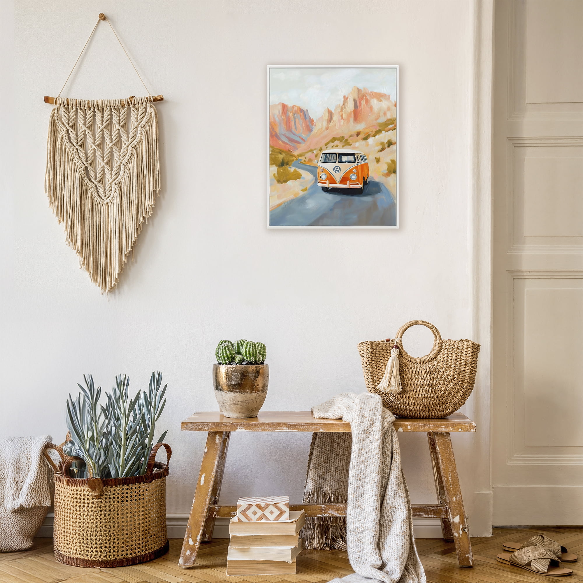 Stupell Industries Van Life Desert Canyon White Framed Giclee Art, design by The Prints Vibe