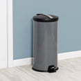 thumbnail image 2 of Honey Can Do 30L Round Step Trash Can, Gray, 2 of 4
