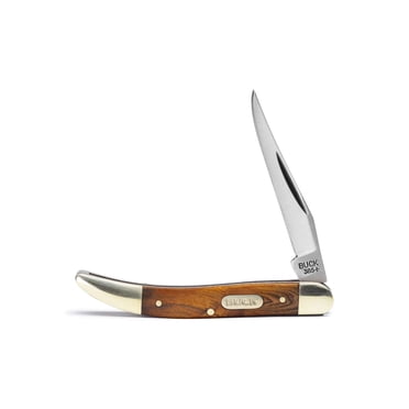 Buck Knives 385 Toothpick Folding Pocket Knife, Burlwood Handle, 0.8 oz