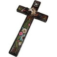 thumbnail image 4 of Urbalabs Western 18 Inch Wall Cross Brown With Horses and Roses Distressed Wall Hanging Cross Country Wall Decor Room Decoration Office Church Home (Horses and Roses), 4 of 7