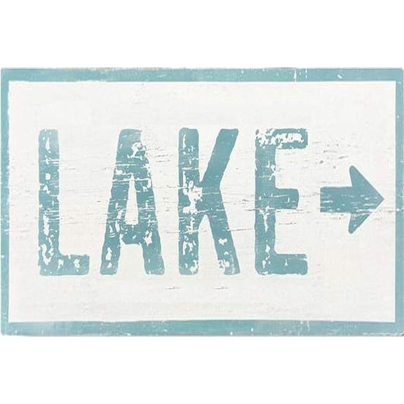 Large Lake Arrow Sign 12x8 Inch Arrow to The Lake Sign