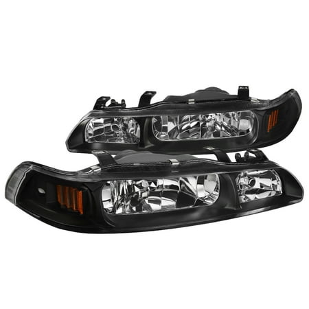 Spec-D Tuning For 1990-1993 Acura Integra Jdm Black 1 Piece Replacement Headlights Lamps (Left+Right) 1990 1991 1992