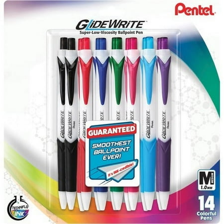 UPC: 0072512277911 | Pentel GlideWrite 1.0mm Ballpoint Pen Medium Pen Point – 1 mm Pen Point Size – Retractable – 14 / Pack