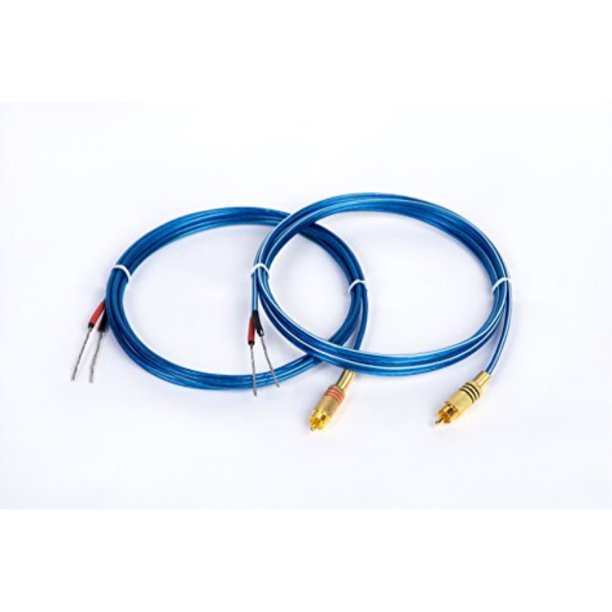 l/r amp receiver dual gold rca to bare wire powered speakers cables