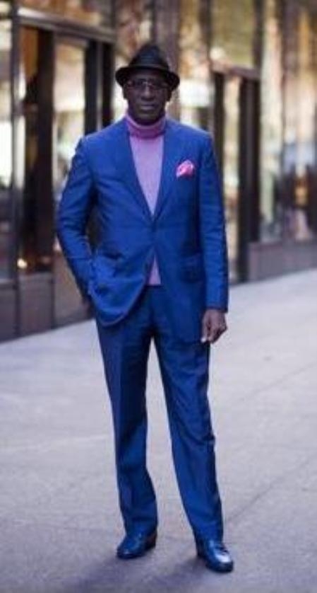 Men's Royal Blue Two-Button Single Breasted Suit - 2-Piece Set Sizes 38R To 60L