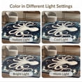 thumbnail image 7 of ODIKA 9'x12' Washable Area Rug Non-Slip, Chair-Friendly Navy Animals Octopus Motif Vintage Nautical Compass Tentacle for Dining Room, Basement, Large Office, 7 of 7