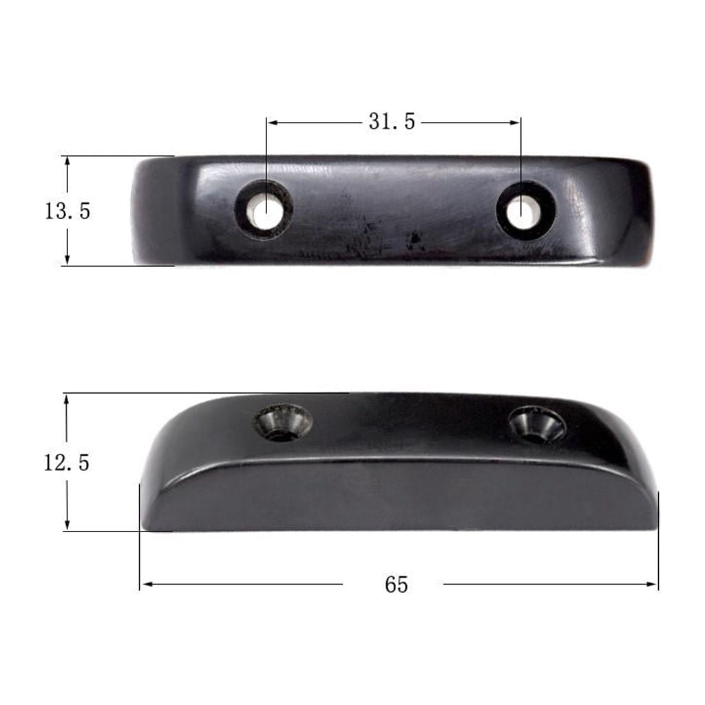 Juego De 2 Reposamuñecas De Palisandro Para Bajo, Medidas 66x12mm Con Separación De Tornillos 32mm, Superficie Lisa, Mejora La Transferencia Vibratoria, Repuesto Duradero