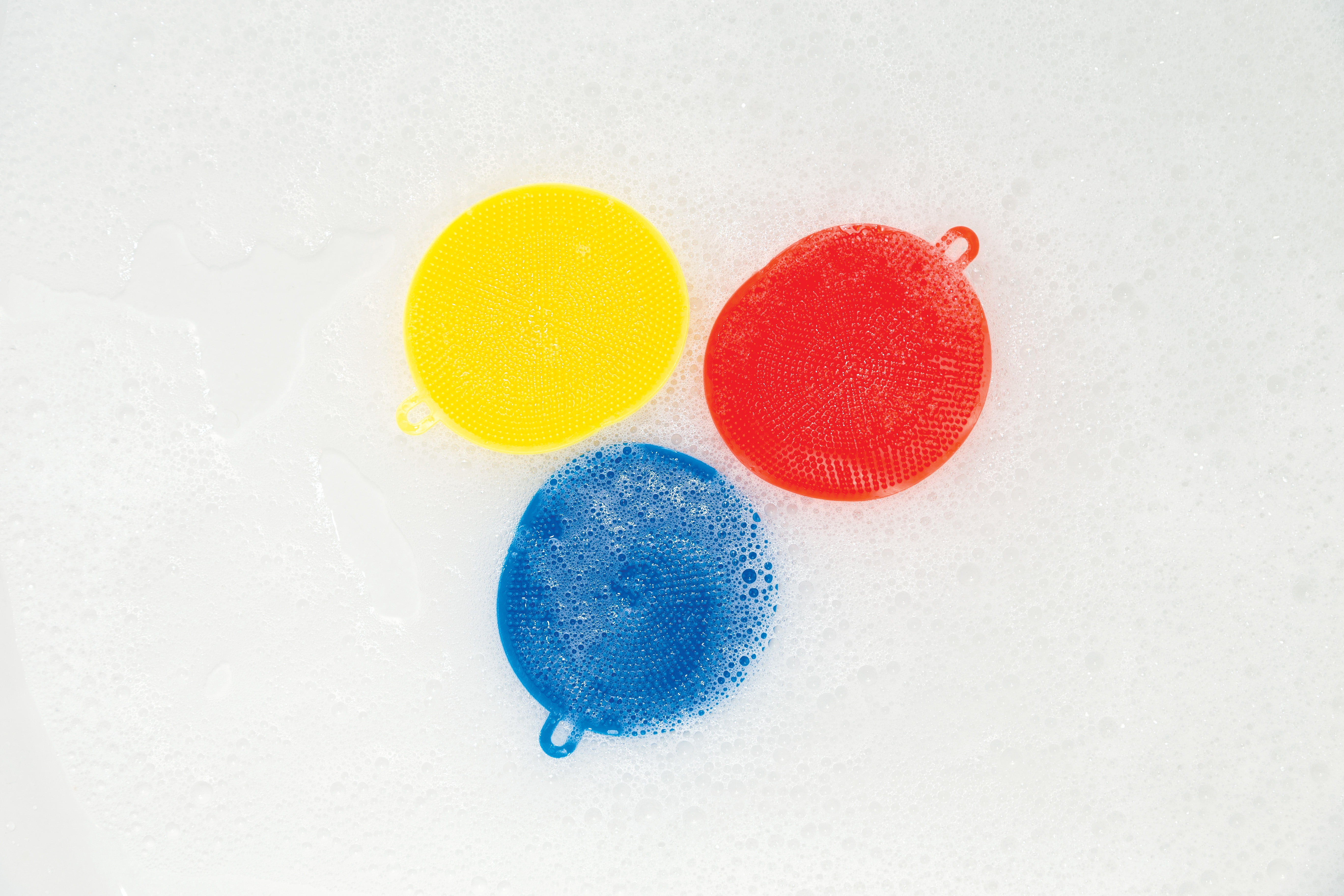 Bizzu Bath Sponges for Cradle Cap, Fast Drying Baby Bath Time Essential, Blue, Set of 3, Ages 0+