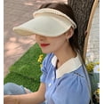 thumbnail image 2 of CoCopeaunts Women's Wide Brim Sun Hats, Pearl Straw Sun Visor Hat Summer UV Protection Beach Cap, Straw Golf Visor Hat for Girls, 2 of 6