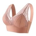 thumbnail image 1 of B91xZ Women's Plus Size Unlined Underwire Bra Bounce Control Wirefree Bra Plus Size Support Workout Bra,Rose Gold XL, 1 of 3