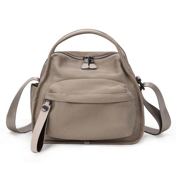 Elegant Solid Color Shoulder Bag for Women Casual Nylon Front Pocket Handbag Casual Trendy Textured Commuter Bag
