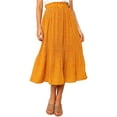 thumbnail image 1 of Jupe Plissée à Pois Taille Haute pour Femmes, Jupe Midi Évasée avec Poches, 1 of 6