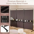 thumbnail image 6 of Costway 3-Panel Room Divider with Storage Shelves 6FT Tall Folding Privacy Screen on Wheels Brown, 6 of 10