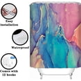 thumbnail image 3 of 4 Pcs Shower Curtain Set, Orange Brown and Beige Abstract Modern Art Shower Curtain with Non-Slip Rugs, Toilet Lid Cover and Bath Mat, Bathroom Sets Decorations 72" x 72", 3 of 6