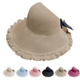 thumbnail image 4 of RUIG Rain Hats Wave Brimmed Empty Top Hat For Female Outdoor Sun Hat Outing Beach Sun Hat Roll Big Brimmed Grass Hat, 4 of 4
