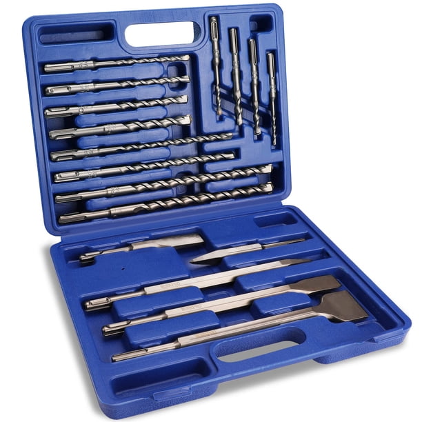 Juego de brocas y cinceles para martillos rotativos WORKPRO, 17 piezas