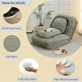 thumbnail image 3 of Floor Chair with Back Support, Human Dog Bed, 5 Adjustable Position Plush Folding Chair, Upholstered Lounge Chair for Adults & Pets, Single Lazy Sofa Bed for Living Room, Game Room, Green, 3 of 11