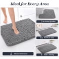 thumbnail image 3 of Sasttie Chenille Bathroom Rugs 17x24, Quick Dry Machine Washable Bath Mats with Rubber Backing, Grey, 3 of 9