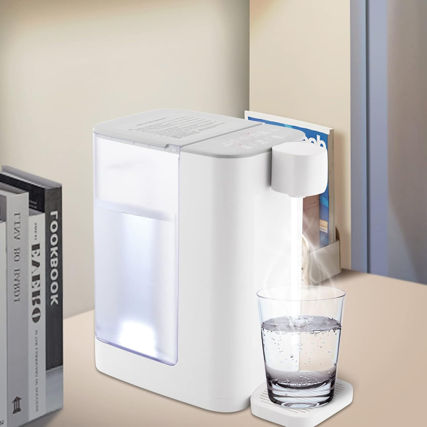 Instant Hot Water Dispenser, 1600W 3L/102oz Electric Kettles Instant Hot Water Dispenser w/Temperature Control & Luminous Light & Safety Lock for Various Occasions, Including Homes, Offices