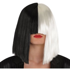 Sia Wig Two Tone Short With Straight Bands Shoulder Length For