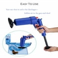 thumbnail image 3 of Power Toilet Plunger Set Drain Clog Remover Tool Drain Snake Tub Drain Cleaner Opener Air Drain Blaster Gun Bellows Plunger for Sink Bath Toilets Bathroom Shower Kitchen Clogged Pipe Bathtub, 3 of 5