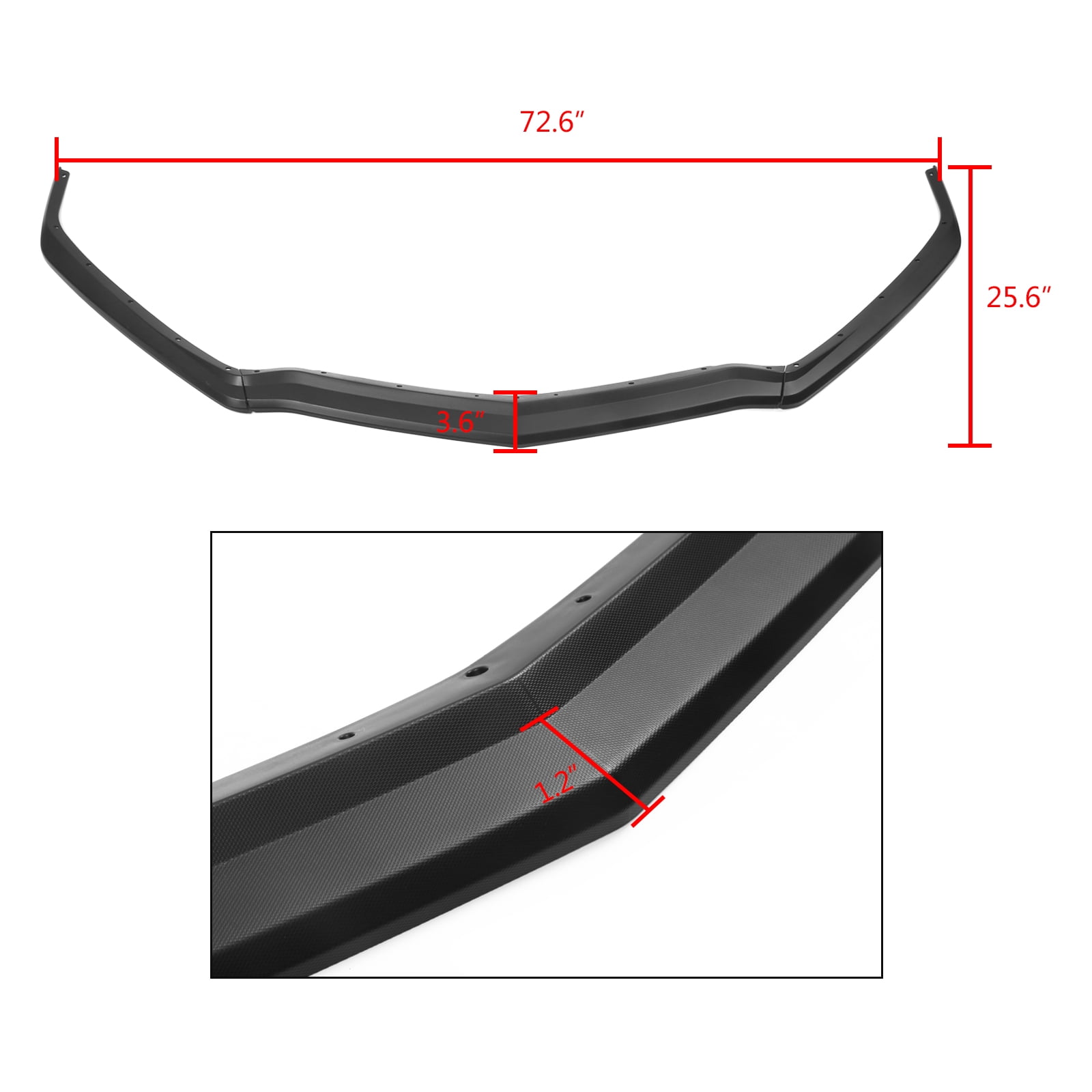 Ikon Motorsports Compatible with 2020-2025 Chevy Corvette C8 Front Bumper Lip Z51 Style PP Texture Black Air Dam Chin Lip Splitter 3PCS