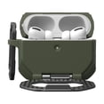 thumbnail image 5 of UAG AirPods Pro 3rd Gen Case - Built-in Phone Stand Detachable Carabiner Clip Rugged Military Grade Drop Proof Protective Cover, Monarch Olive Drab/Silver, 5 of 9