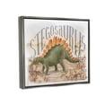 thumbnail image 4 of Stupell Industries Stegosaurus In Nature Animals & Insects Painting Gray Floater Framed Canvas Art Print Wall Art, 21 x 17, 4 of 10