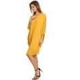 thumbnail image 2 of Moa Collection Women's Casual Solid Loose Fit Long Sleeve Dolman Style Midi Dress, 2 of 4