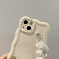 thumbnail image 2 of Designed for iPhone Case,Water Wave Frame with Pearl Butterfly Hand Bracelet Camera Lens Protection Shockproof Protective Cover Phone Case (iPhone 12 Pro,White), 2 of 5