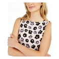 thumbnail image 3 of ANNE KLEIN $49 Womens New Pink Floral Jewel Neck Sleeveless Casual Top S B+B, 3 of 4