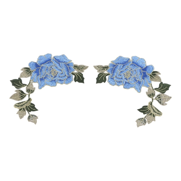 Flor 1 Par De Parches Bordados De Flores, Hermoso Patrón De Flores, Apliques Bordados, Parches Para Planchar Para Ropa DIY