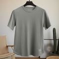 thumbnail image 1 of Men's Solid Color Comfortable Sport Casual Short Sleeved Round Neck Shirts, 1 of 9
