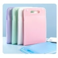 thumbnail image 3 of Zhuge Carpeta impermeable extensible, organizador de archivos vertical A4 con asa, bolsa de mano portátil vertical A4, bolsillos de carpeta de plástico transparente con sobre (rosa A), 3 of 3