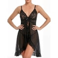 thumbnail image 2 of MINTREUS Lingerie for Women Lace Nightwear Set with Adjustable Straps Babydoll Chemise Nightgown and Panties S-2XL, 2 of 6