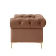 thumbnail image 4 of Nicole Miller Melia Sinous Spring Leather Button Tufted Modern Club Chair with Y-Leg, Camel, 4 of 9