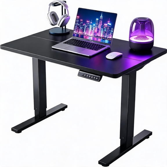Electric Standing Desk 32" x 24" Adjustable Height Sit Stand Desk with Steel Frame (Black)