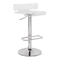 thumbnail image 2 of HomeRoots Furniture Adjustable Stool with Swivel - Abs (Acrylic Resin), Meta Clear & Chrome (285445), 2 of 3