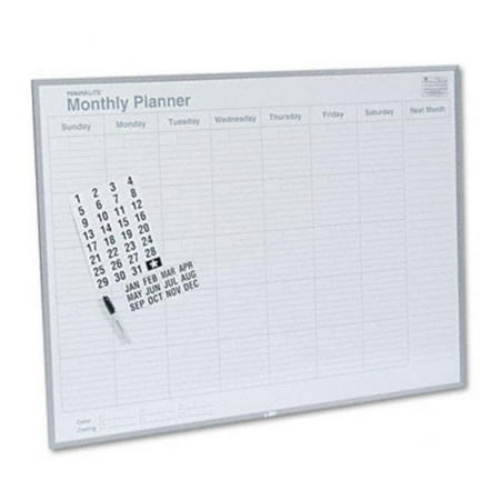 - Magna Visual ML341 Monthly Planning Board Porcelain-On-Steel 48 x 36 Gray