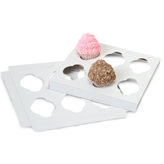 Pack Of 100, 100% Recycled Cupcake Holder W/6 Regular Size 2-5/8 Oz Cupcakes 9-15/16 X 9-15/16 X 7/8" Made In USA