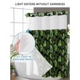 thumbnail image 6 of No Hook Shower Curtain with Snap-in Liner, Spring Leaves Waterproof Fabric Bathroom Curtains, Pastoral Garden Botanical Black Bath Curtains & Mesh Top Window 72"x78" Long, 6 of 9