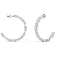 thumbnail image 2 of SWAROVSKI Women's Tennis Deluxe Mixed Hoop Pierced Crystal Earrings, White Crystal, Rhodium Plated, One Size 5562128, 2 of 5