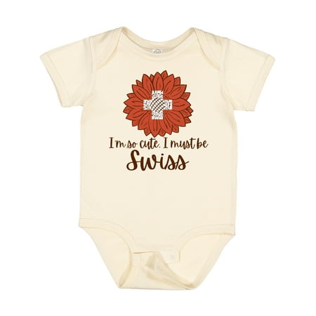 

Inktastic I m So Cute I Must Be Swiss Sunflower Gift Baby Boy or Baby Girl Bodysuit